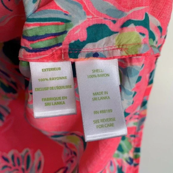 Lilly Pulitzer Sleeveless Stacey Top- Dragon Fruit Toucan Size M - Picture 4 of 5